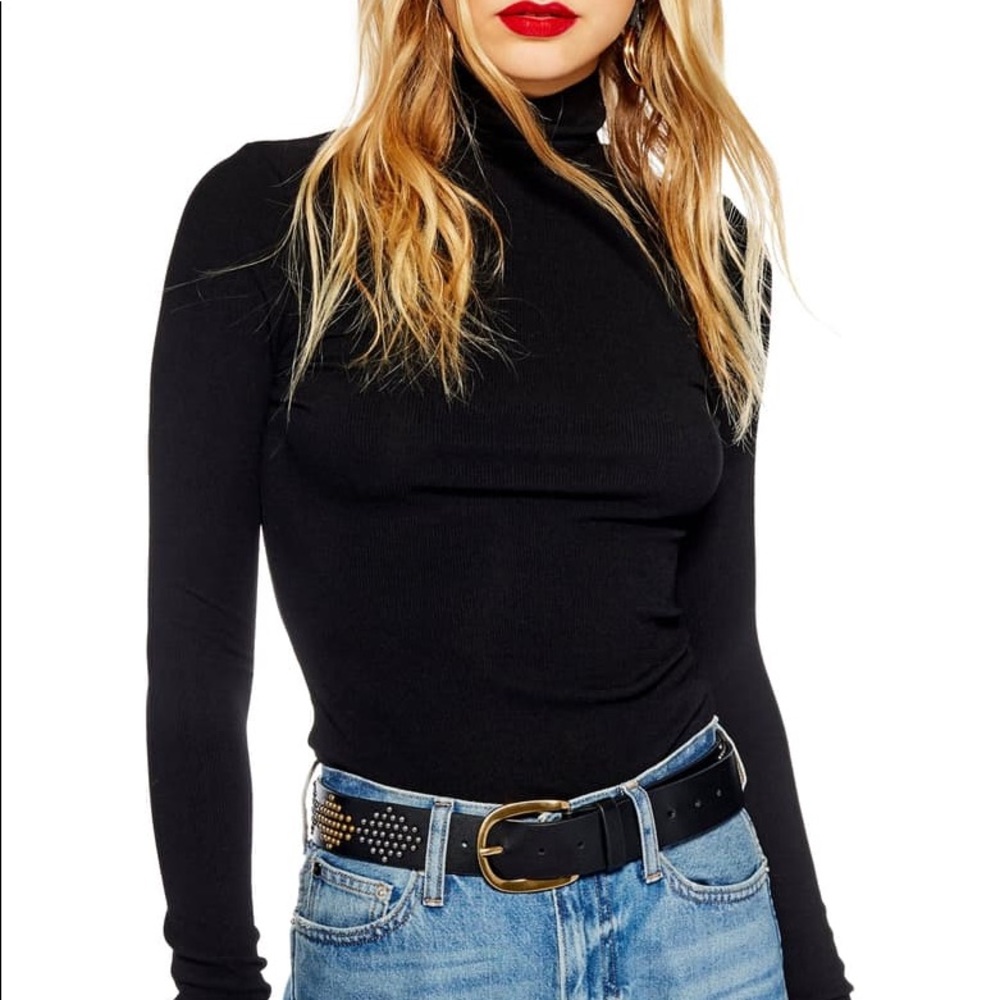 Zara textured knit turtleneck top